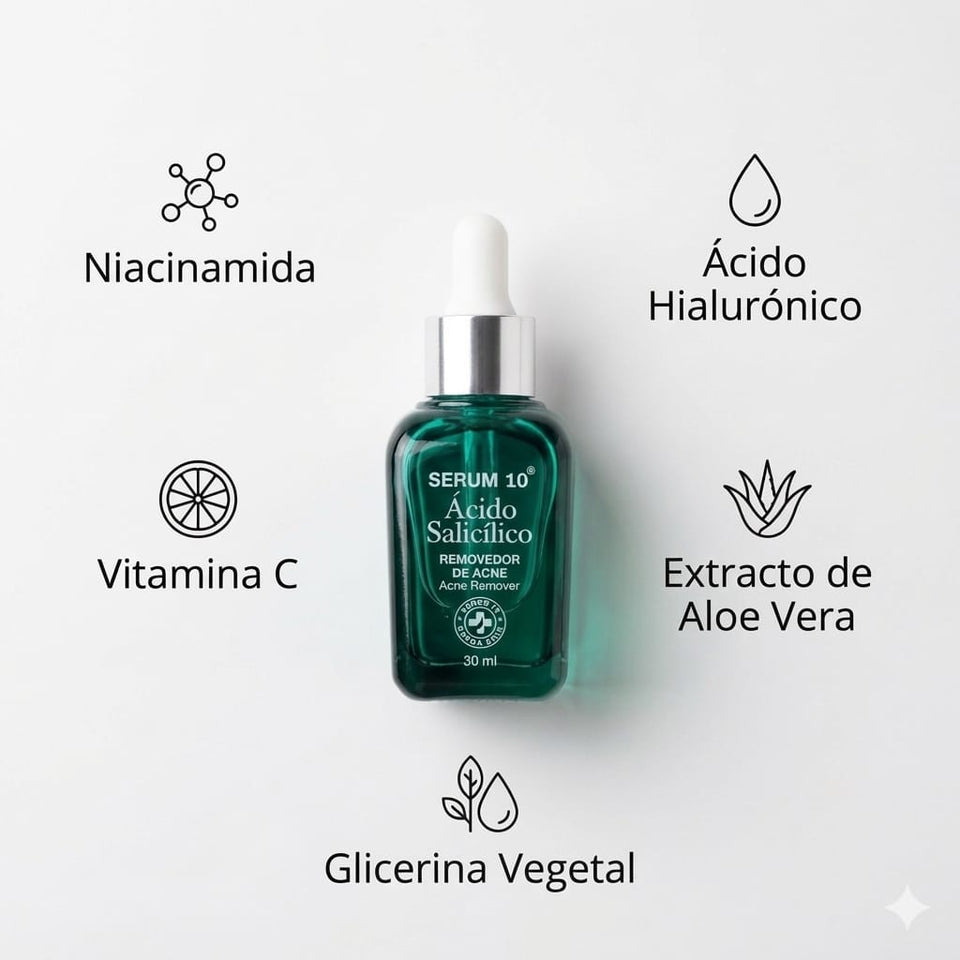 NiaGlow S10 serum Anti-Acné con acido salicilico