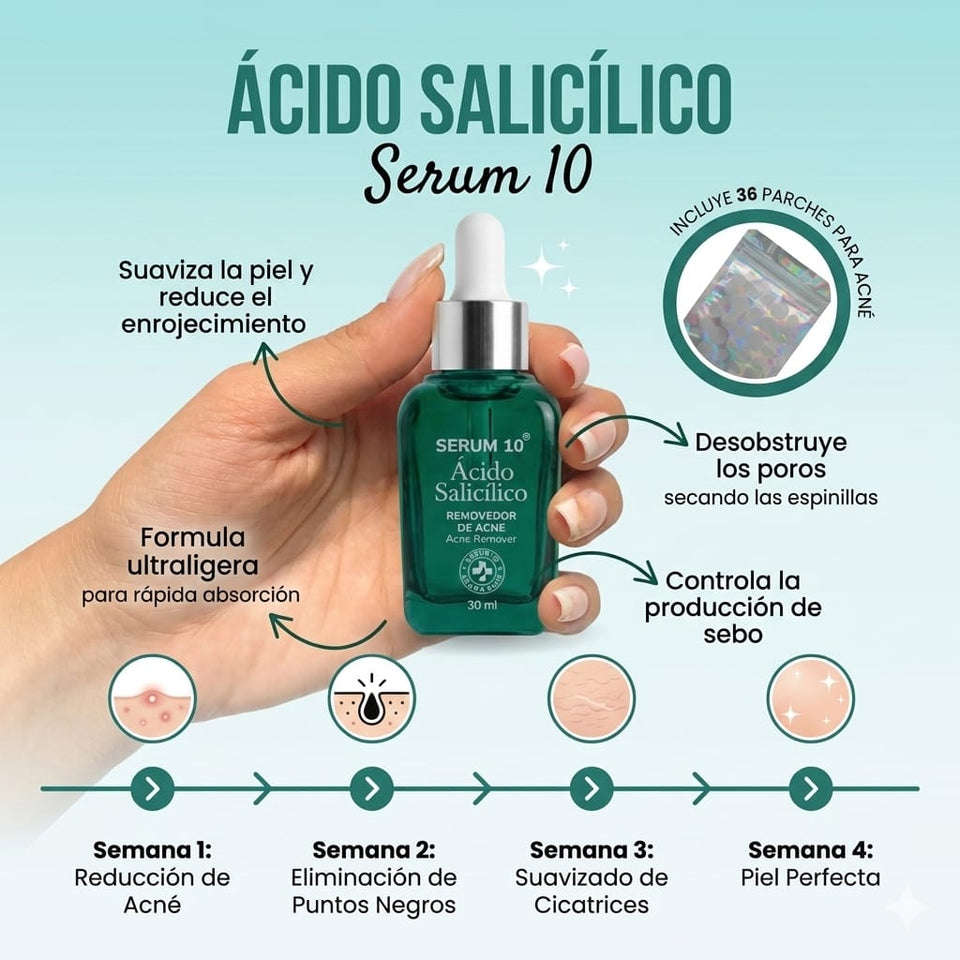 NiaGlow S10 serum Anti-Acné con acido salicilico